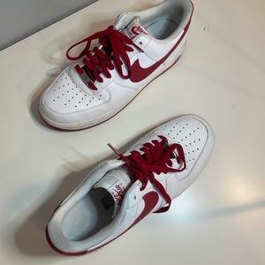 Red white Air Force 1s size Mens 11